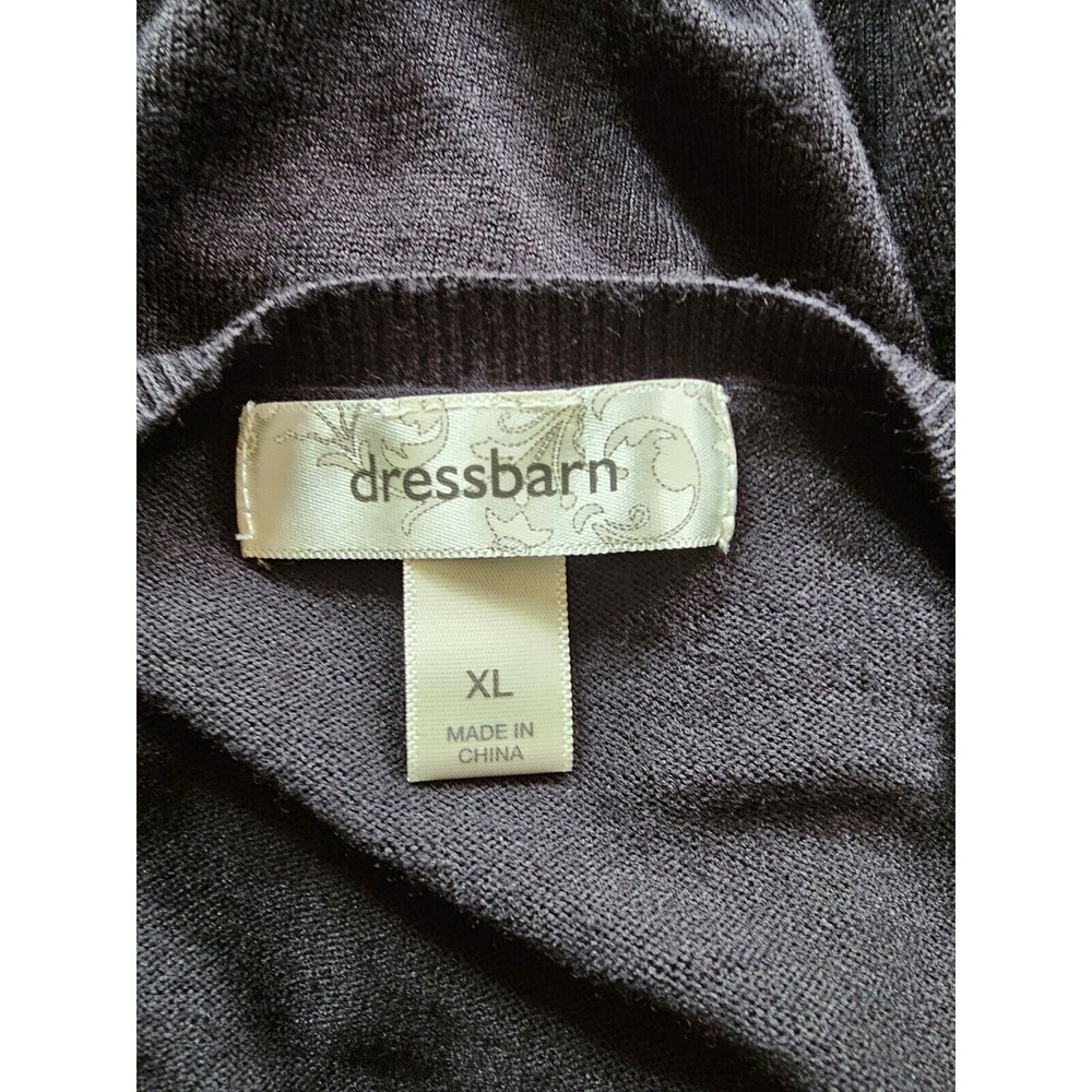 dressbarn Sweater Womens Black Long Sleeve Knit Size XL - Picture 5 of 7